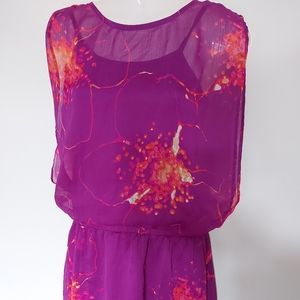 ❣️Express purple floral semi cheer dress size XS (#88)